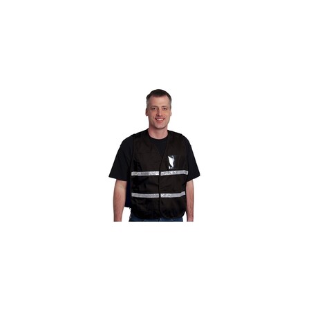 Pip NON-ANSI IC VEST, BLK, POLYESTER, H&L CLOSURE, 1IN., PK 50 300-1502/M-XL